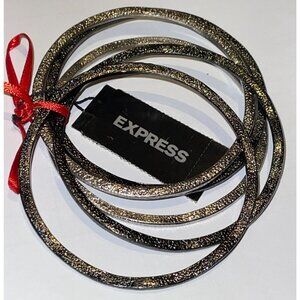 Express Sparkle Bangle Bracelet Set Black Silver Vintage Y2K